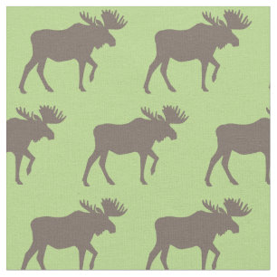 Tecido Moose Silhouettes Tan Green
