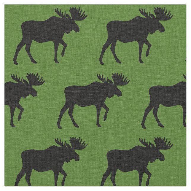 Tecido Moose Silhuettes Verde (Detalhe)