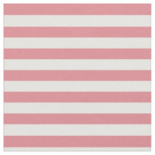 Tecido Morango cor-de-rosa & branco listrado