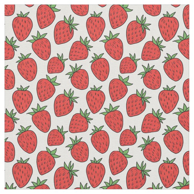 Tecido Morango Vermelho | Tema da Fruta Whimsical (Detalhe)
