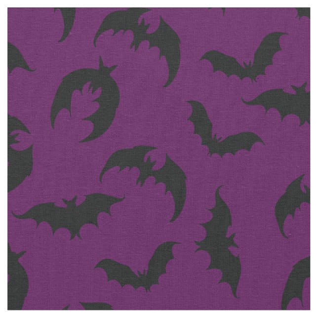 Tecido Morcegos Góticos Halloween Profundo Roxo (Detalhe)