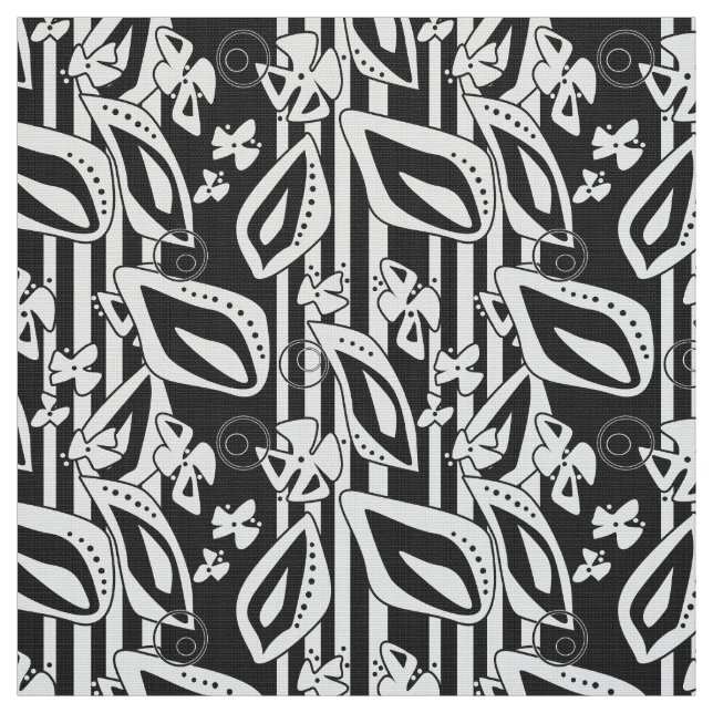 Tecido mosaico de decoração branco preto abstrato moderno (Modelo)