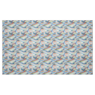 Tecido Mosaico de Onda Geométrica Vibrante