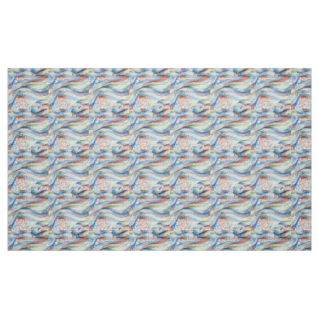 Tecido Mosaico de Onda Geométrica Vibrante (Fat Quarter)