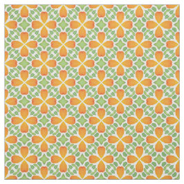 Tecido Mosaico floral cor de laranja retro 60s 70s