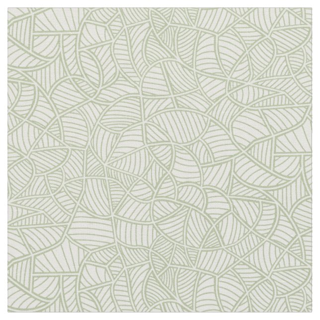 Tecido Mosaico Folha Aleatória Verde Pálido (Detalhe)