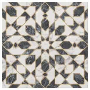 Tecido Mosaico marmorense preto e branco