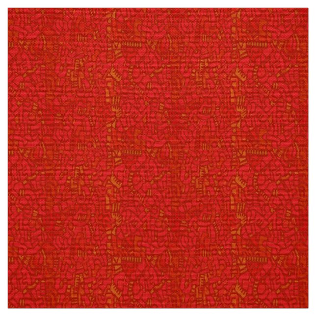 Tecido Mosaico Vermelho Inspirado em Haring (Modelo)