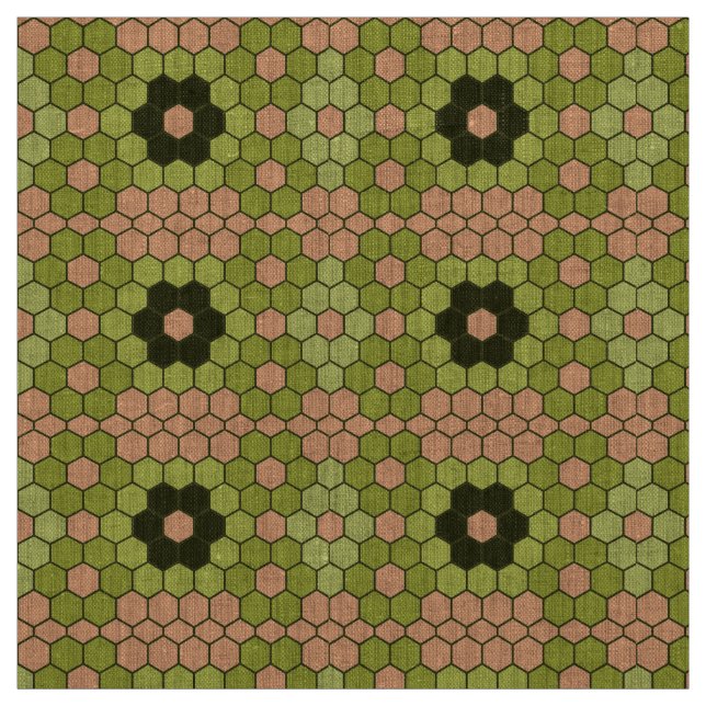 Tecido Moss Green e Peachy Pink Mosaico (Modelo)