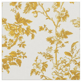 Tecido Mostarda Toile Floral Vinhas
