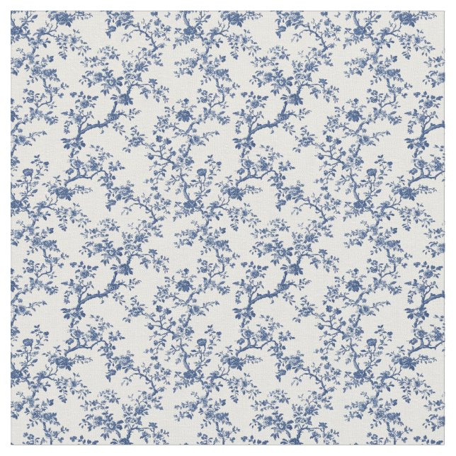 Tecido Motif da Ramificação Azul do Toile (Detalhe)