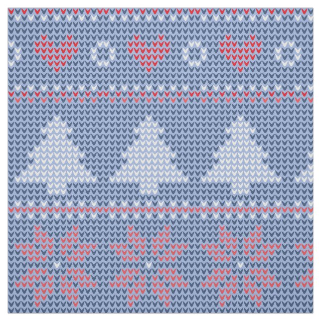 Tecido Motif de tricot de Noël Bleu (Modelo)