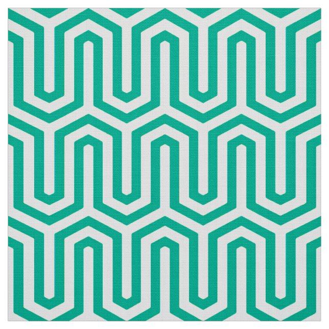 Tecido Motif deco egípcio - turquesa branca (Modelo)