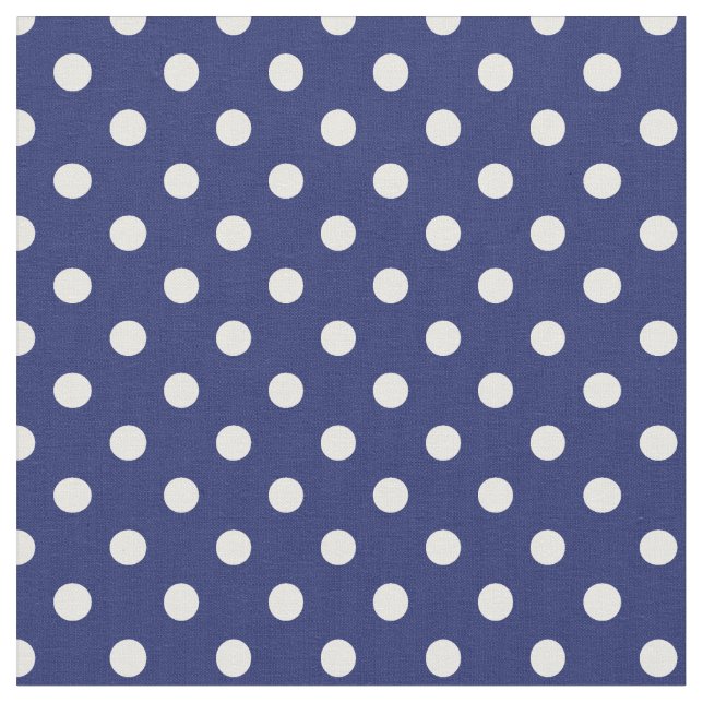 Tecido Motif Pois Blanc Bleu marine (Detalhe)