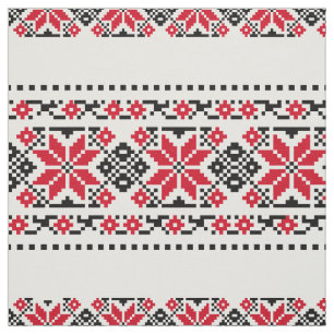 Tecido Motif Tradicional Romeno "As Estrelas"