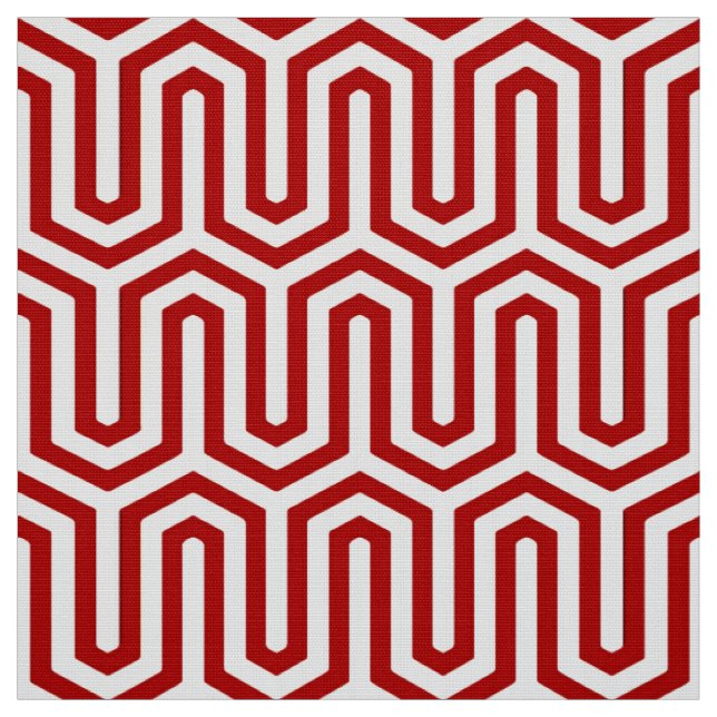 Tecido Motivo egípcio de Deco - vermelho e branco (Modelo)