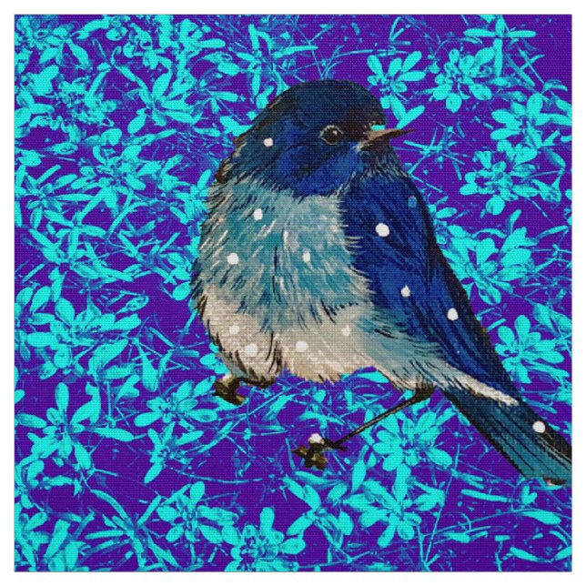 Tecido Mountain Bluebird em Flores (Modelo)