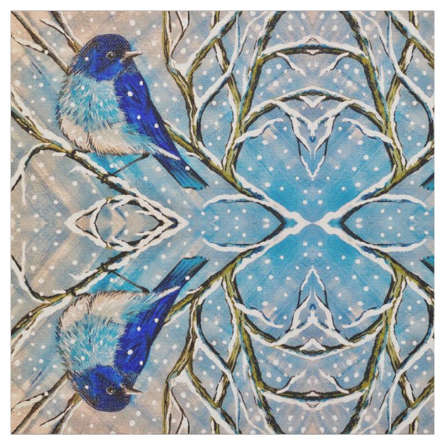 Tecido Mountain Bluebird na neve (Modelo)