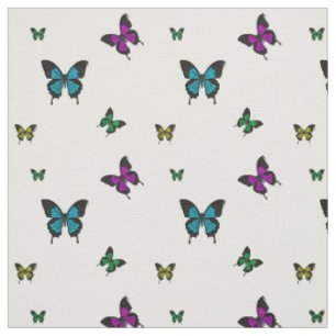 Tecido Multi Butterfies colorido, borboleta da cauda da
