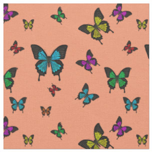Tecido Multicolor 2 Butterifres, toalhete de cauda