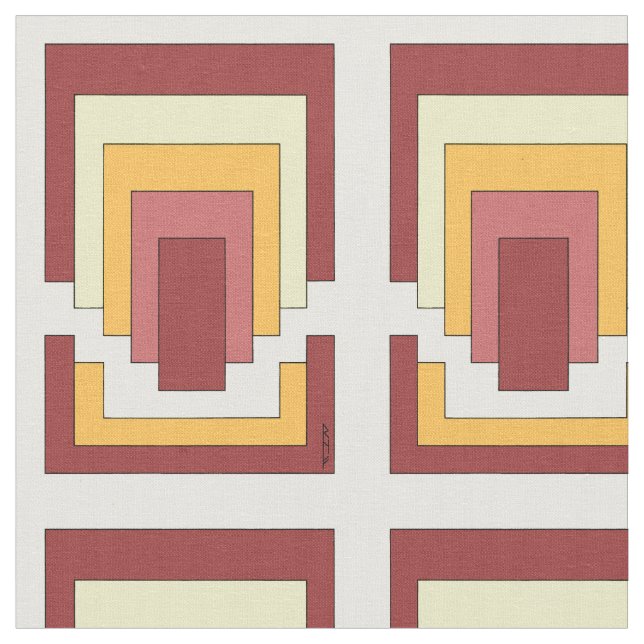 Tecido Multicor do Abstrato retângulo (estilo 70s) (Detalhe)