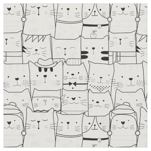 Tecido Multidão de Gatos (Detalhe)