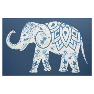 Tecido Mural do Elefante Azul Teal