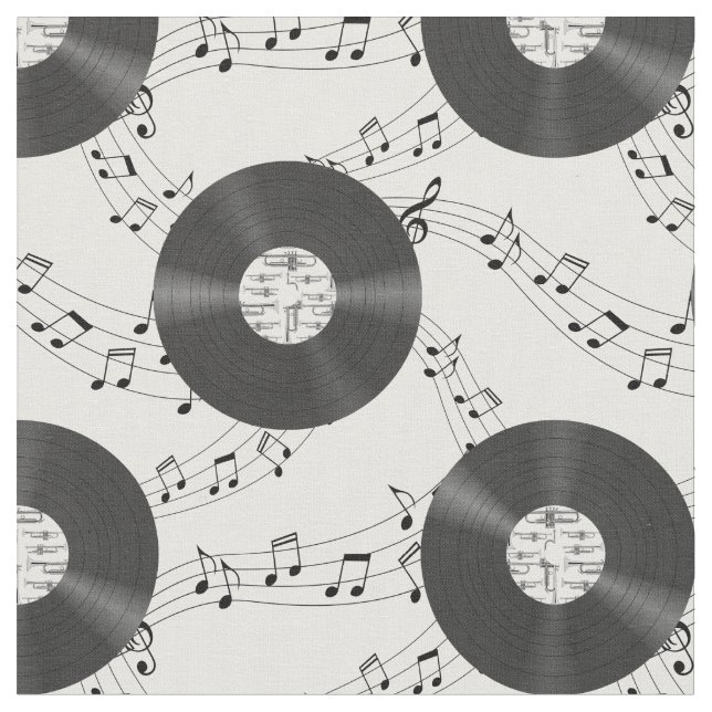 Tecido Music Vinyl Records (Detalhe)
