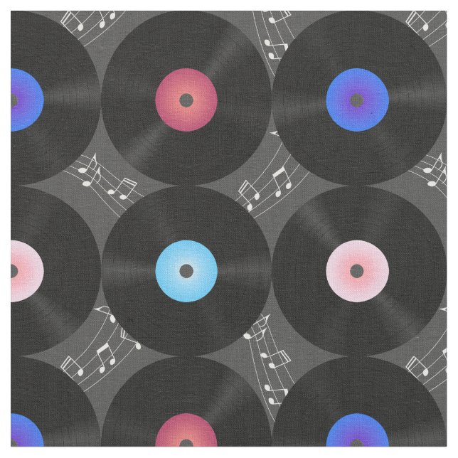 Tecido Music Vinyl Records (Detalhe)