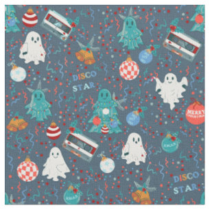 Tecido música de natal da discoteca fantasma
