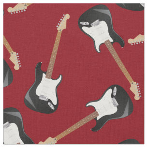 Tecido Musico de Guitarra Elétrico - Sala Vermelho Decor