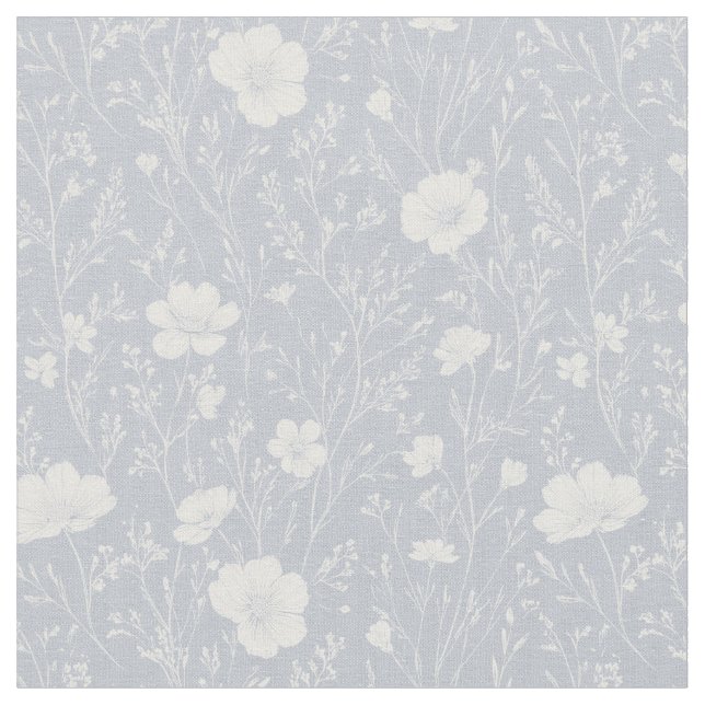 Tecido Muted Gray And White Wildflower Pattern (Detalhe)