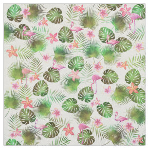 Tecido Na moda e Flamingos, design tropical