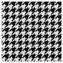 Tecido Na moda Houndstooth Black White — Xadrez Geométric