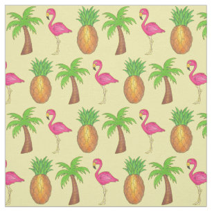 Tecido Na Praia da Árvore Flamingo Palm do Pineapple dos