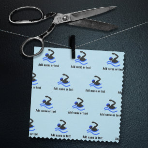 Tecido Nadar Padrão com nadador em óculos qualquer texto