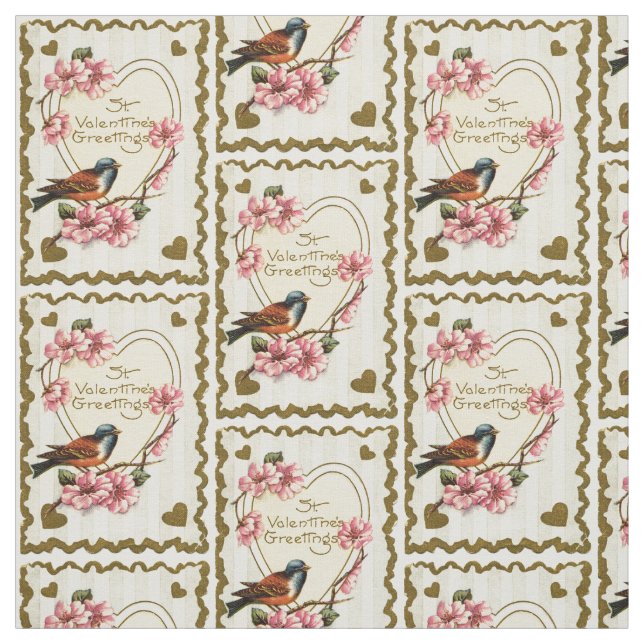 Tecido Namorados Vintage Bird (Modelo)