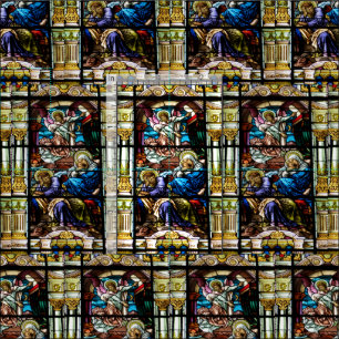 Tecido Nascimento da janela de vitral de Jesus