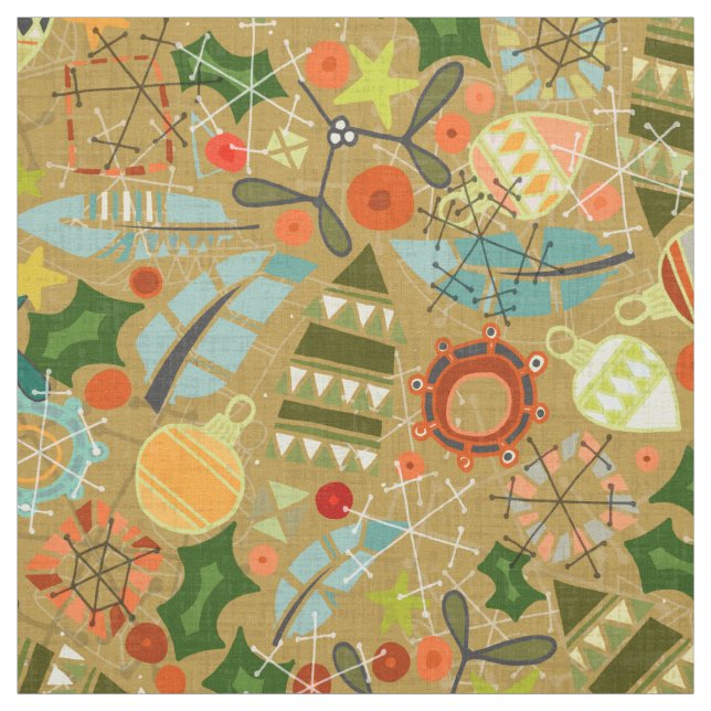 Tecido natais vintages ouro (Modelo)