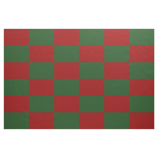Tecido Natal Checkered vermelho e verde dos retângulos (Jarda)