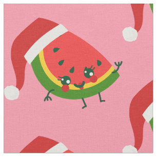 Tecido natal cor-de-rosa santa claus