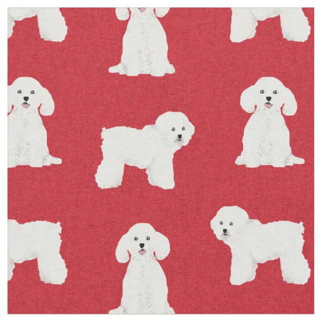 Tecido Natal de cachorro vermelho Bichon Frise (Detalhe)