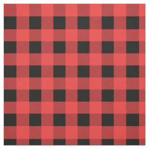 Tecido Natal do Padrão de Gingham Vermelho e Negro