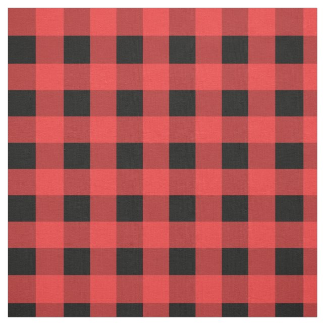 Tecido Natal do Padrão de Gingham Vermelho e Negro (Modelo)