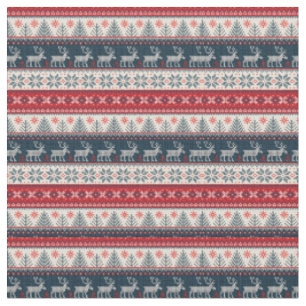 Tecido Natal do padrão do Knit Faux Foliday