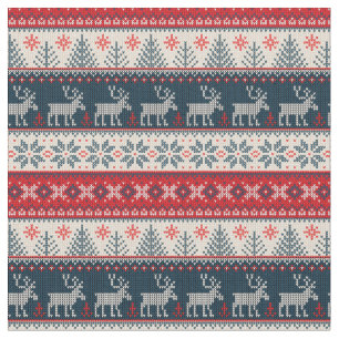 Tecido Natal do padrão do Knit Faux Foliday