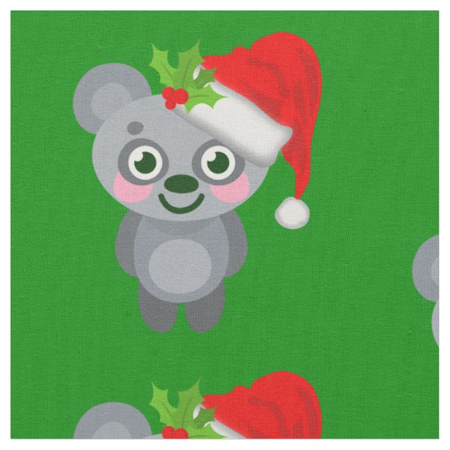 Tecido natal koala santa claus (Detalhe)