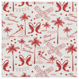 Tecido Natal no Tropical Austrália Red Toile