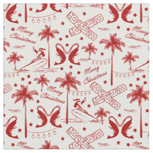 Tecido Natal no Tropical Austrália Red Toile