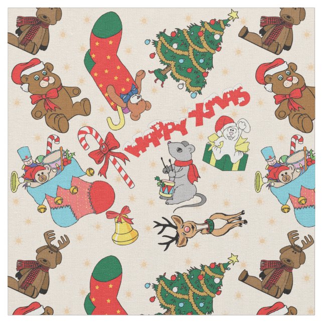 Tecido Natal para os animais florestais (Detalhe)